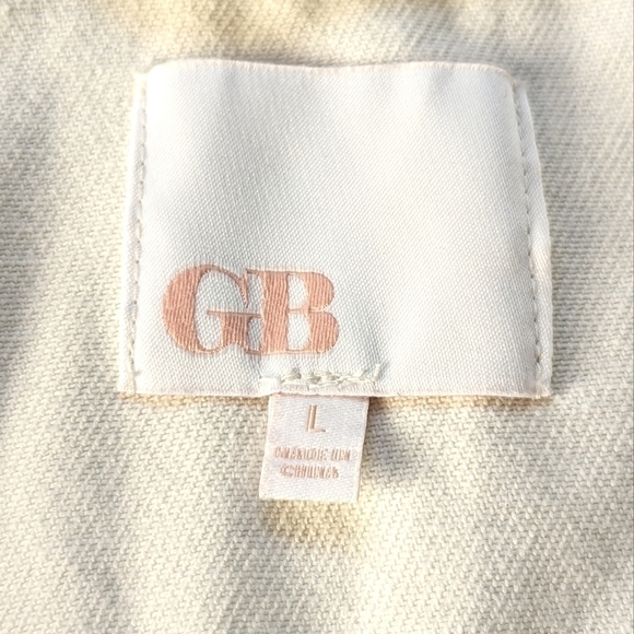 Gianni Bini Fitted Denim Jacket in Off White Size Large - Picture 4 of 11